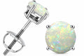 Star K Round 5mm Genuine Opal Screw Back Earrings Studs