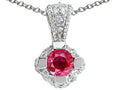 Tommaso Design Genuine Ruby Pendant Necklace