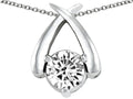 Tommaso Design 7mm Round Genuine White Topaz Pendant Necklace