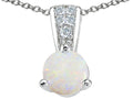 Tommaso Design Round 5mm Genuine Opal Pendant Necklace