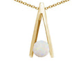 Tommaso Design Round Genuine Opal Pendant Necklace