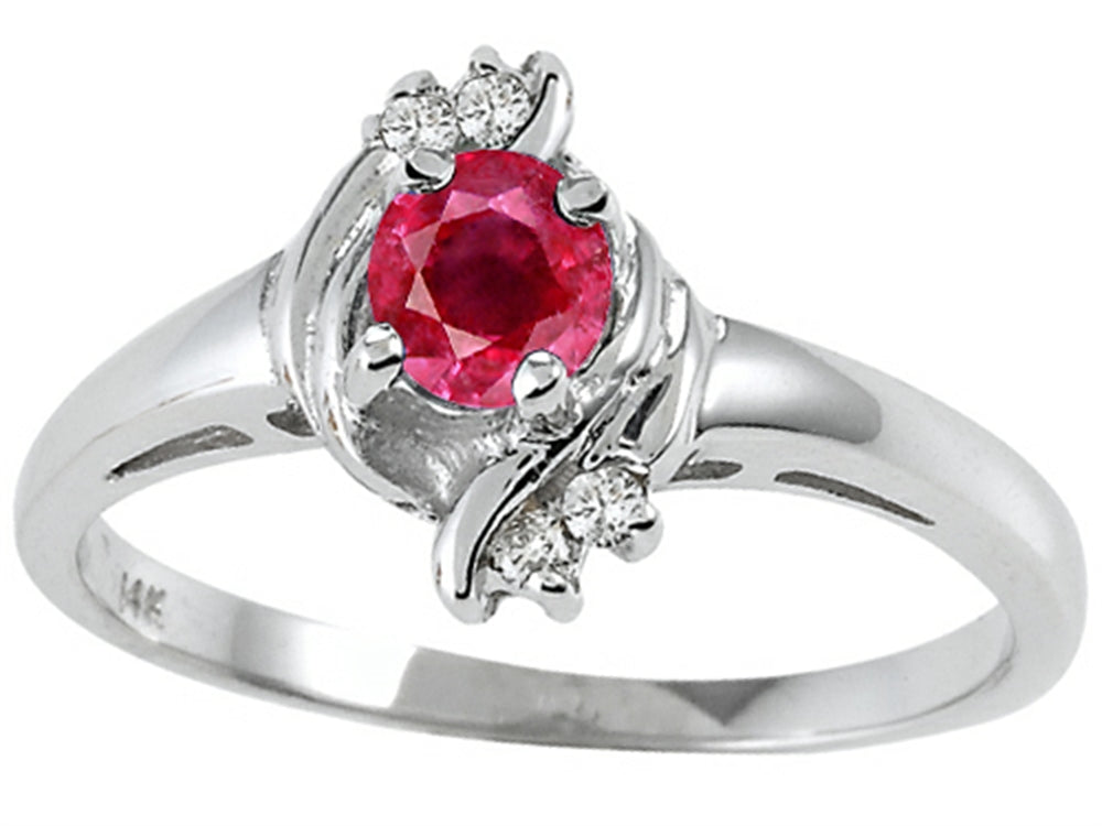 Tommaso Design Genuine Ruby and Diamond Ring