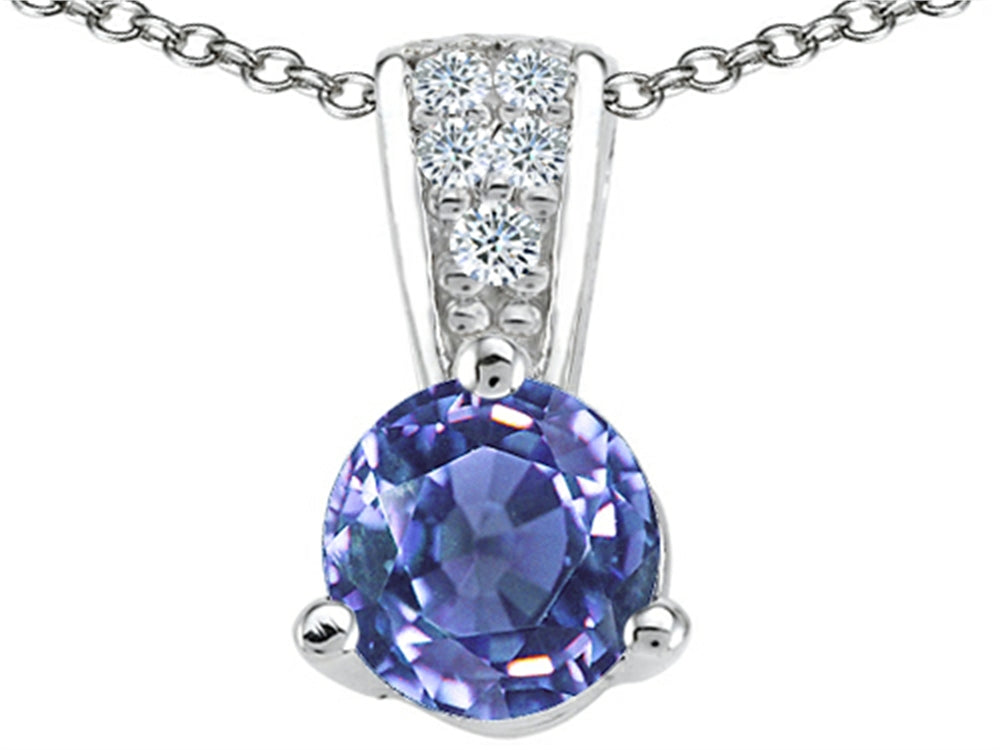 Tommaso Design™ Round GenuineTanzanite Pendant Necklace