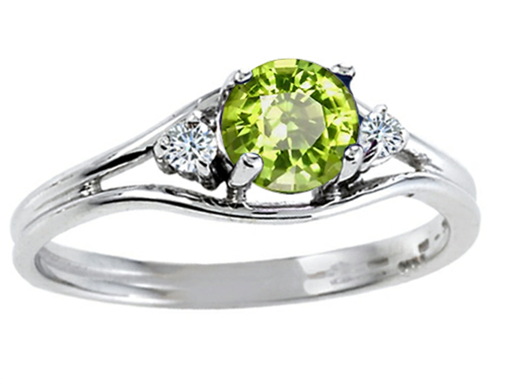 Tommaso Design Round Genuine Peridot Ring