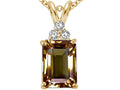 Tommaso Design 8x6mm Emerald Cut Genuine Smoky Quartz Pendant Necklace