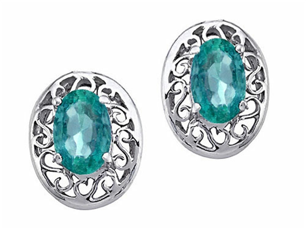 Tommaso Design Oval Genuine Emerald Earrings