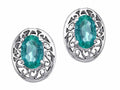 Tommaso Design Oval Genuine Emerald Earrings
