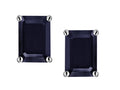 Star K Emerald Cut 7x5mm Genuine Black Sapphire Earrings Studs