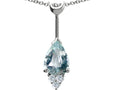 Tommaso Design Pear Shape Genuine Aquamarine Pendant Necklace