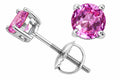 Star K Round 6mm Created Pink Sapphire Screw Back Earrings Studs