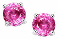 Tommaso Design Round 7mm Created Pink Sapphire Earrings Studs