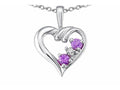 Star K Genuine Pink Sapphire Heart Pendant Necklace