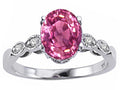 Tommaso Design Oval 8x6mm Created Pink Sapphire Ring