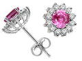 Tommaso Design Round 5mm Created Pink Sapphire Earrings