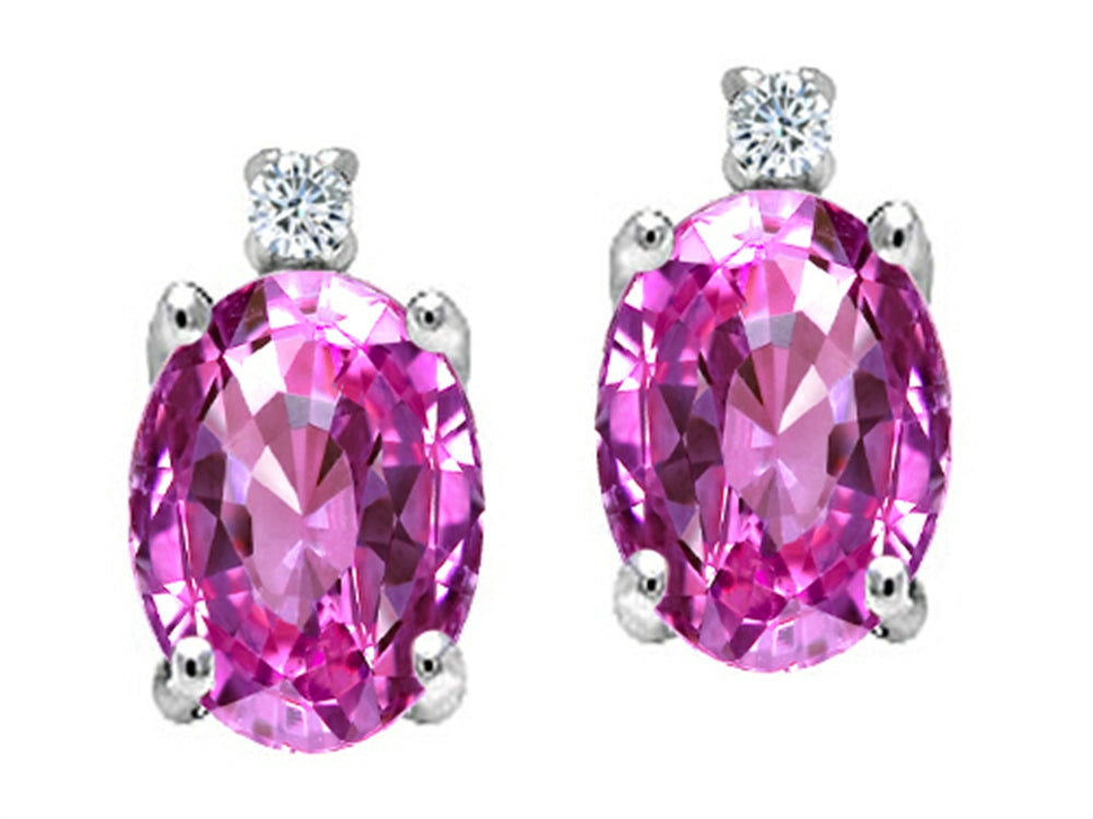 Tommaso Design Created Pink Sapphire and Genuine Diamonds Earrings