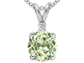 Tommaso Design Round 7mm Green Amethyst Pendant Necklace