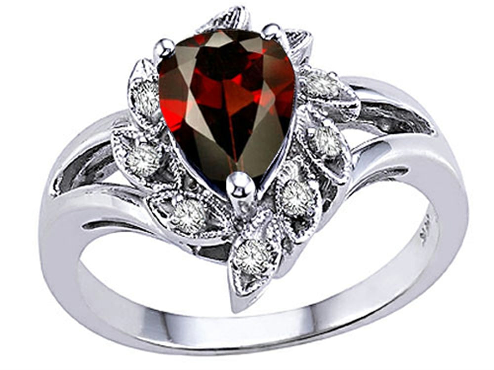 Tommaso Design Genuine Garnet Ring