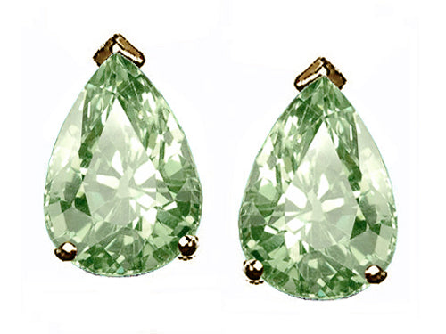 Tommaso Design™ Pear Shape Green Amethyst Earrings
