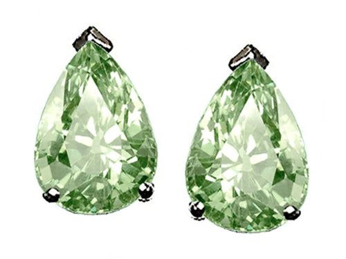 Tommaso Design™ Pear Shape Green Amethyst Earrings