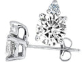 Tommaso Design Round Genuine White Topaz Earrings Studs