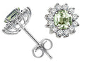 Tommaso Design Round Green Amethyst Earrings