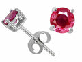 Tommaso Design Round 5mm Genuine Ruby Earrings Studs