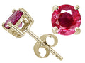 Tommaso Design 5mm Round Genuine Ruby Earrings Studs