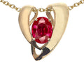 Tommaso Design Created Ruby Oval 9x7mm Heart Shape Pendant Necklace Enhancer