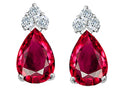 Tommaso Design Pear Shape 8x6mm Created Ruby Earrings