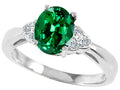 Tommaso Design Oval 8x6mm Simulated Emerald And Ring