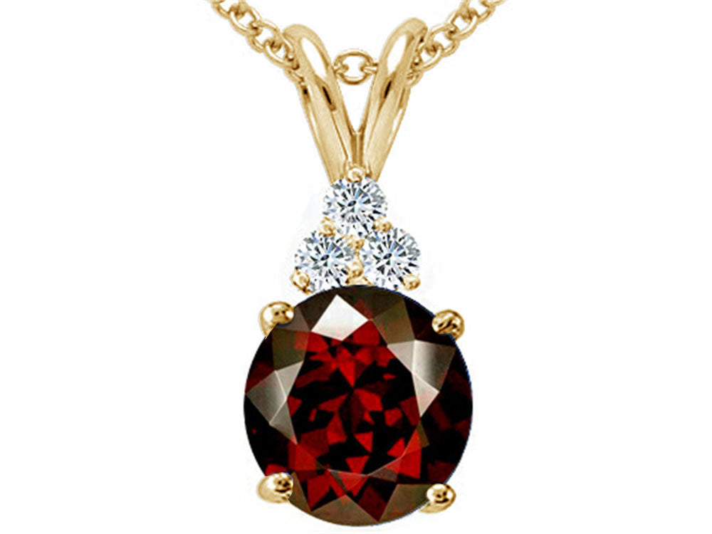 Tommaso Design™ Round 7mm Genuine Garnet Pendant Necklace