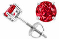 Star K Round 6mm Created Ruby Screw Back Earrings Studs