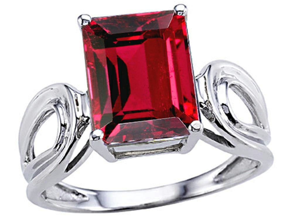 Tommaso Design Created Ruby Emerald Cut Solitaire Ring