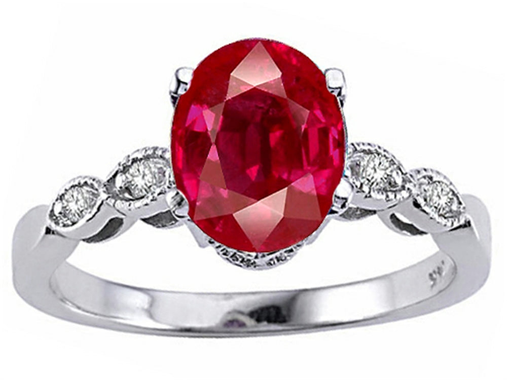 Tommaso Design Oval 8x6mm Created Ruby Ring