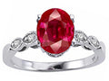 Tommaso Design Oval 8x6mm Created Ruby Ring