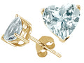 Tommaso Design Heart Shape 6mm Genuine Aquamarine Earrings Studs