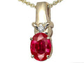 Tommaso Design Oval 8x6mm Created Ruby Pendant Necklace