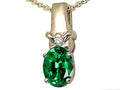 Tommaso Design Oval 8x6 mm Simulated Emerald And Pendant Necklace