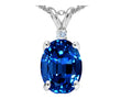 Star K Created Blue Sapphire Pendant Necklace