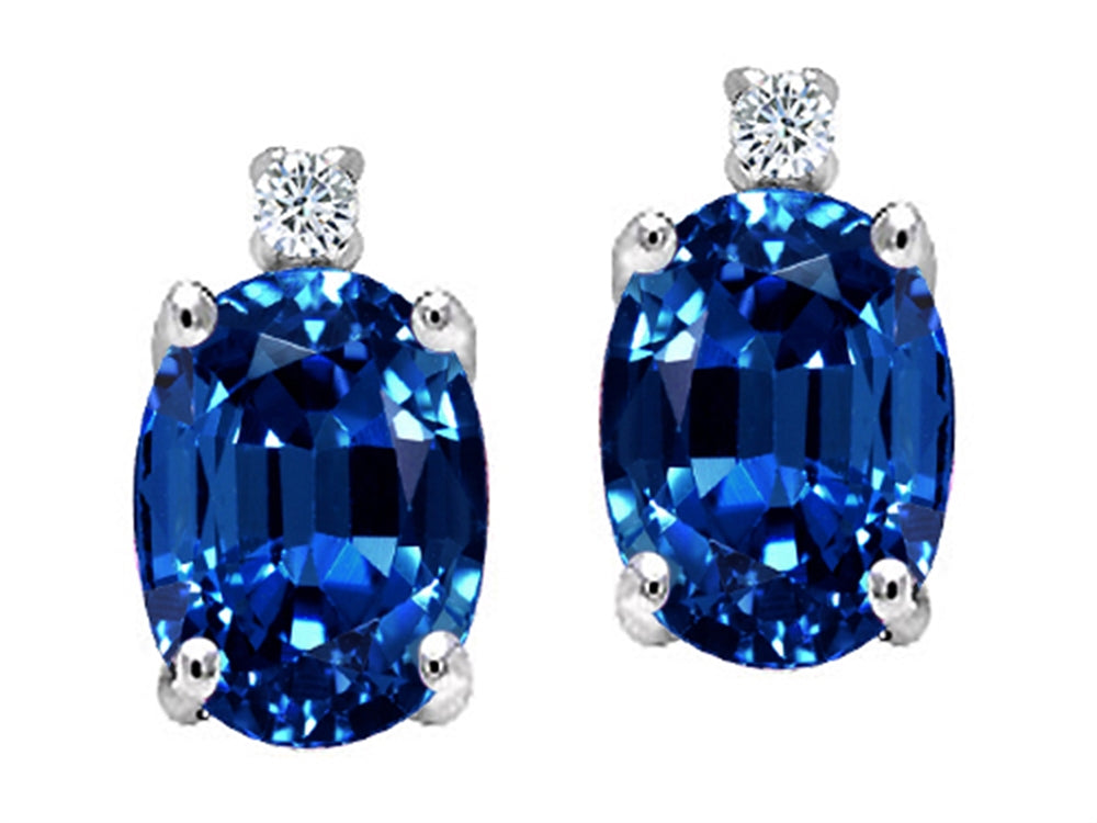 Tommaso Design Created Blue Sapphire Earrings