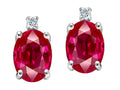 Tommaso Design Oval 7x5 mm Created Ruby Earrings