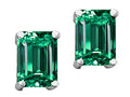Tommaso Design Emerald Cut 8x6mm Simulated Emerald Earrings Studs