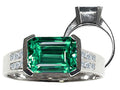 Tommaso Design Octagon cut 9x7mm Simulated Emerald Ring