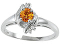 Tommaso Design Round 4mm Genuine Citrine Ring