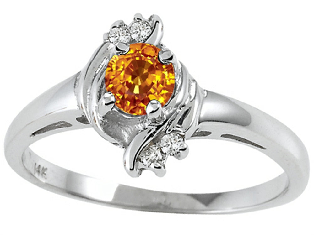 Tommaso Design Round 4mm Genuine Citrine Ring