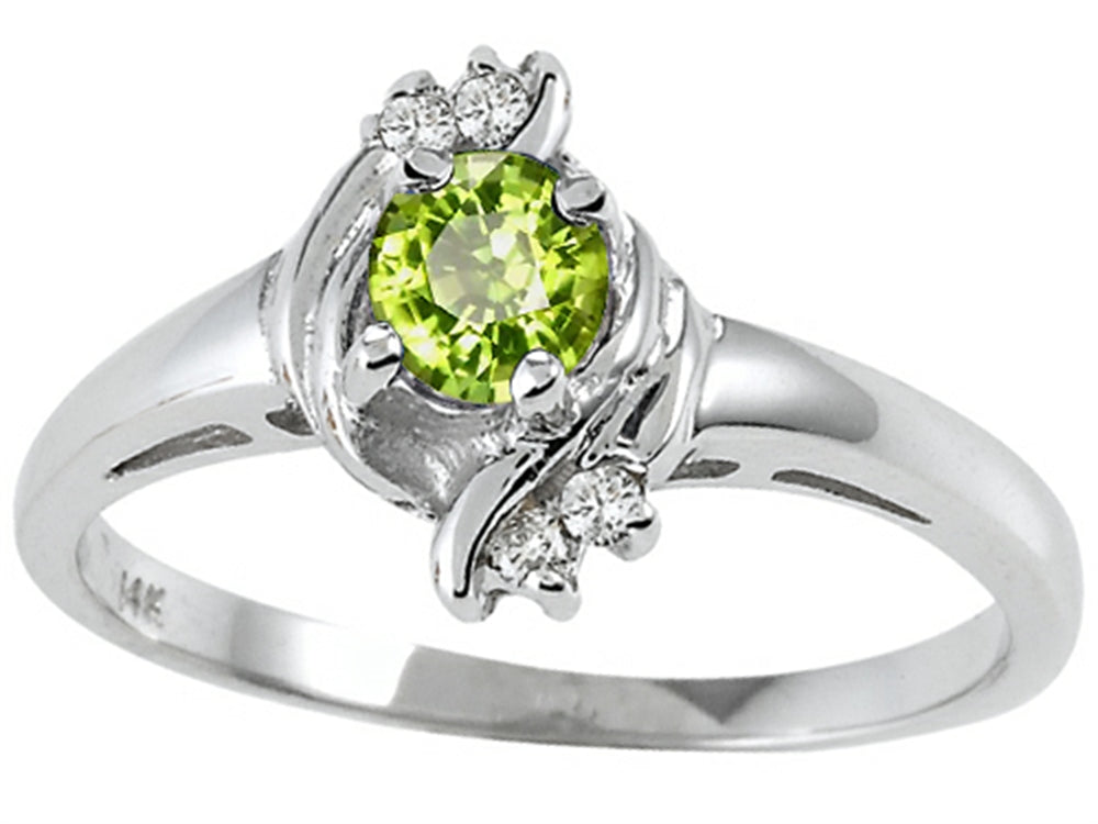 Tommaso Design Round 4mm Genuine Peridot Ring