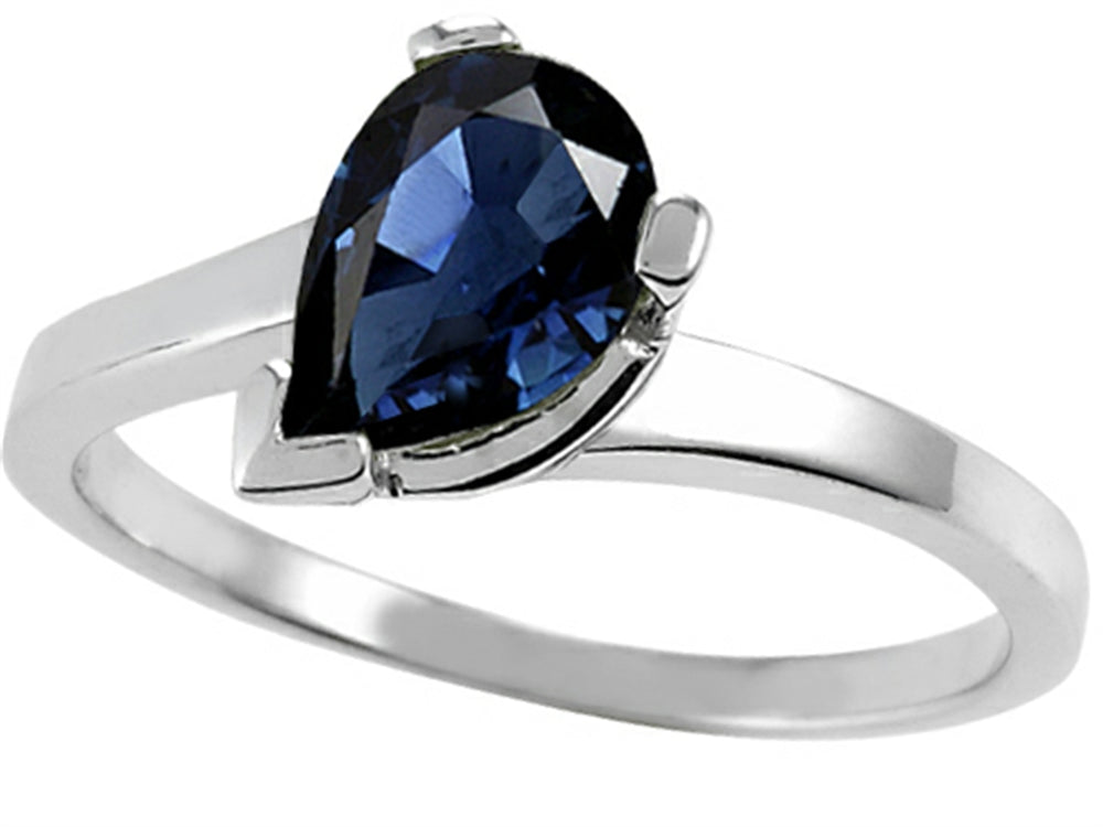 Tommaso Design Pear Shape 8x6 mm Genuine Sapphire Ring