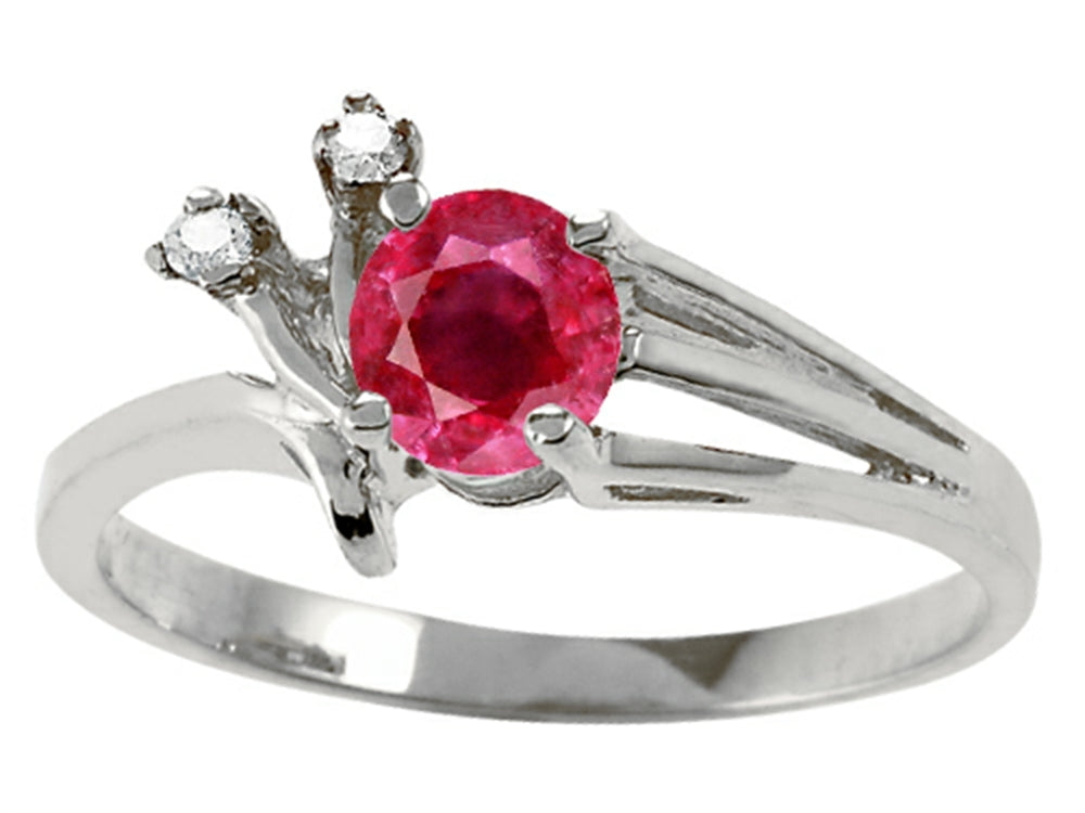 Tommaso Design Genuine Ruby and Diamond Ring