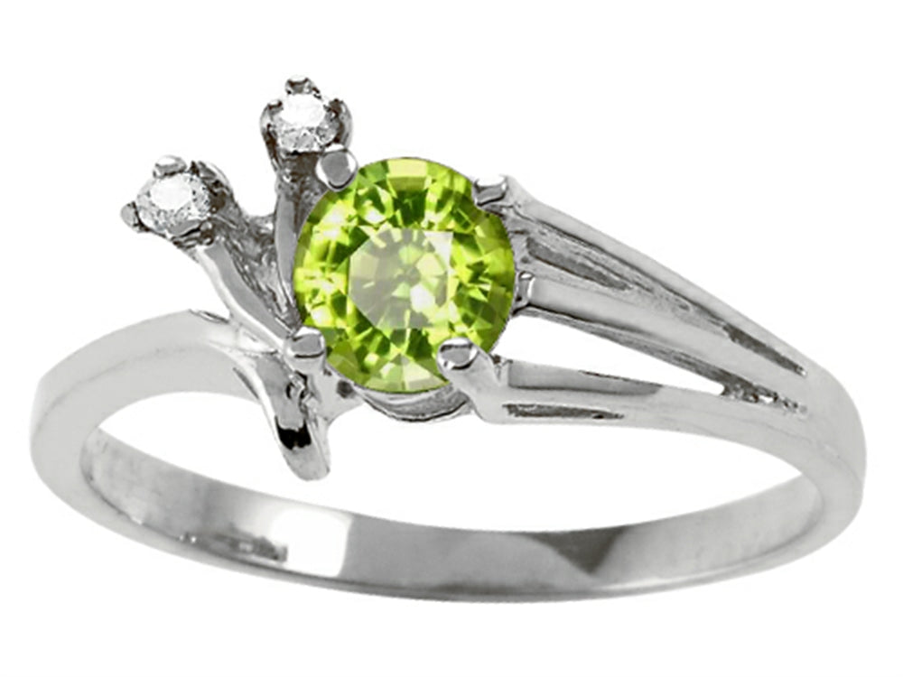 Tommaso Design Round 5mm Genuine Peridot Ring
