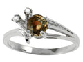Tommaso Design Round 5mm Genuine Smoky Quartz Ring
